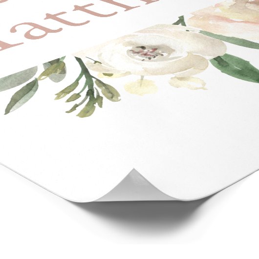 Er ist Risen Pink Schöne florale Religiöse Ostern Poster (Ecke)