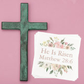 Er ist Risen Pink Schöne florale Religiöse Ostern Serviette