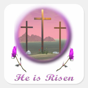 Er ist Risen Quadratischer Aufkleber