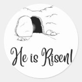 Er ist Risen! Runder Aufkleber (Vorderseite)