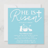 Er ist "Risen Soft Blue Oaster Invasion" Einladung (Vorderseite)