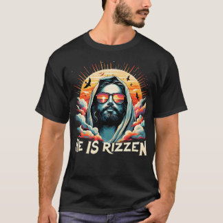 Er ist Rizzen Christlich ist Rizzen Retro glauben T-Shirt