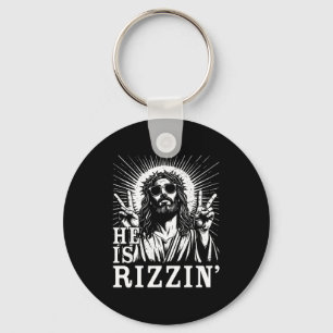 Er ist Rizzin Christian Cross Jesus Bibelvers Hap Schlüsselanhänger