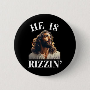 Er ist Rizzin - der lustige Jesus Christlich Oster Button