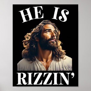 Er ist Rizzin - der lustige Jesus Christlich Oster Poster