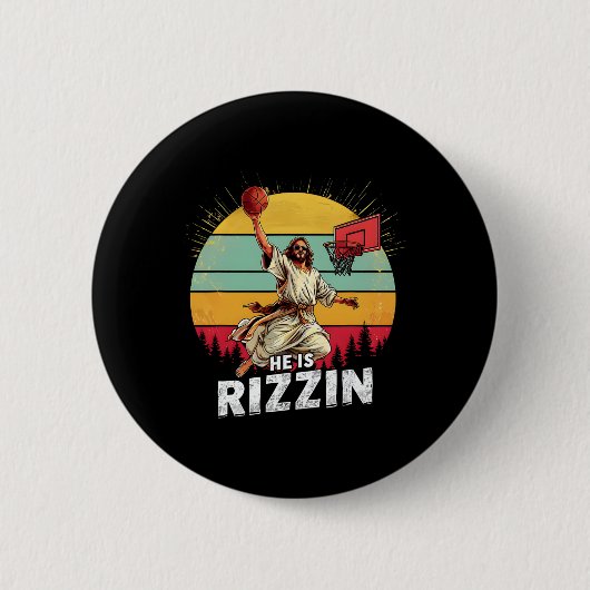 Er ist Rizzin Jesus, das Lamm Gottes, Frohe Ostern Button (Vorderseite)