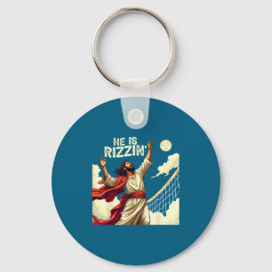 Er ist Rizzin Jesus Meme Zitat T-Shirt Lustiger Vo Schlüsselanhänger