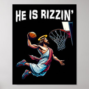 Er ist Rizzin Jesus Sketll Ostern für Kinder Männe Poster