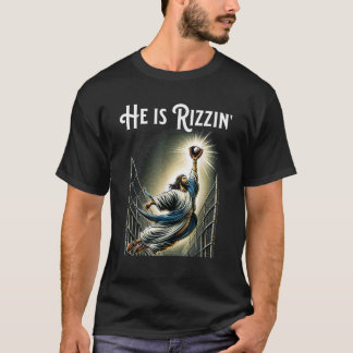 Er ist Rizzin Jesus spielen Baseball Funny Sports  T-Shirt