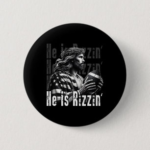 Er ist Rizzin Jesus spielt Footbyll Lustige Sport Button