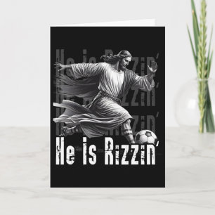 Er ist Rizzin Jesus spielt Fußball lustiger Sport Karte
