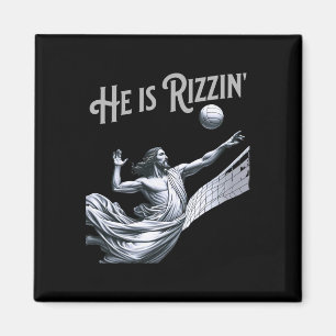 Er ist Rizzin Jesus spielt Volleyball Lustiger Spo Magnet