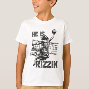 Er ist rizzin lustig Jesus spielt Volleybyll Spiel T-Shirt