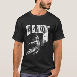 Er ist Rizzin lustigen Jesus Basketball Meme Long T-Shirt