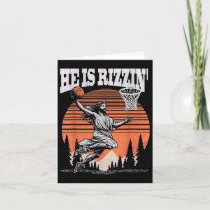 Er ist Rizzin lustigen Jesus Basketball Ostern Chr Karte
