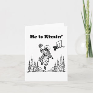 Er ist Rizzin lustigen Jesus Basketball Ostern Chr Karte
