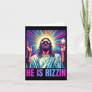 Er ist Rizzin lustigen Jesus Meme Christlichen Män Karte