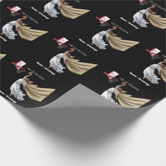 Er ist Rizzin lustigen Jesus spielen Basketball Re Geschenkpapier (Ecke)