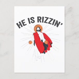 Er ist Rizzin Lustiger GenZ Basketball Ostersonnta Einladungspostkarte