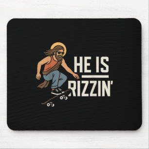 Er ist Rizzin Meme Skater Jesus, Lustiger Christli Mousepad