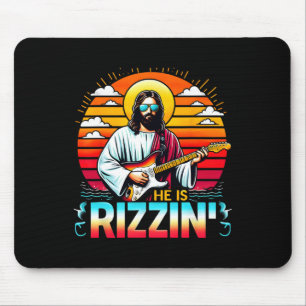 Er ist Rizzin Ostern Christlich Jesus Lustig Jesus Mousepad