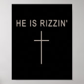 Er ist Rizzin' Riscine Christlichen Männer Gott Go Poster (Vorne)
