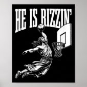 Er ist Rizzin Spaß Jesus Basketball Meme Tank Top Poster (Vorne)