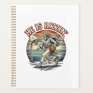 Er ist Rizzin Vintage Basketball religiöses Shirt  Planer