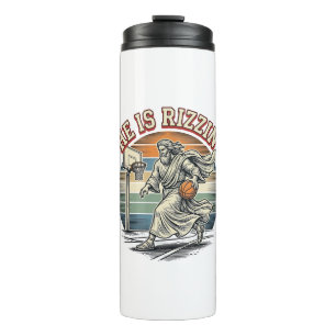Er ist Rizzin Vintage Basketball religiöses T-Shir Thermosbecher
