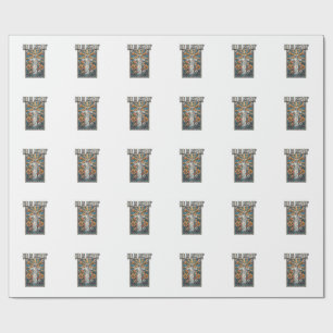 Er ist Rizzin Vintage Ostern Buntglas-Shirt De Geschenkpapier