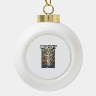 Er ist Rizzin Vintage Ostern Buntglas-Shirt De Keramik Kugel-Ornament