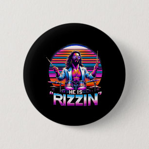 Er ist Rizzins Jesus hat den lustigen Osterhorsten Button