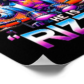 Er ist Rizzins Jesus hat den lustigen Osterhorsten Poster (Ecke)