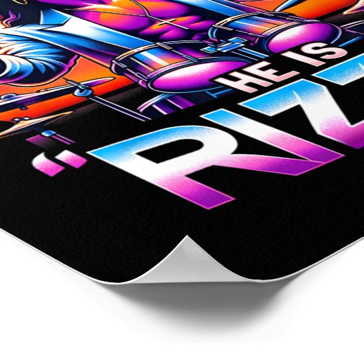 Er ist Rizzins Jesus hat den lustigen Osterhorsten Poster (Ecke)