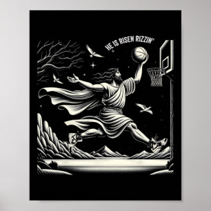 Er ist Rizzinser Osterfeier Jesus Christlicher Gla Poster