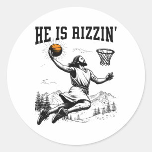 Er ist Rizzinser Osterfeier Jesus Christlicher Gla Runder Aufkleber
