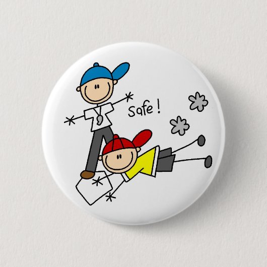Er ist sicher Baseball-Button Button (Vorderseite)