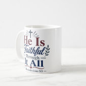 Er ist treu durch alle Hingabe-Quote Kaffeetasse (Vorderseite Links)