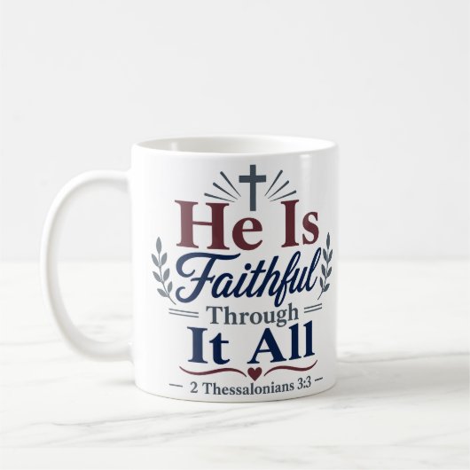 Er ist treu durch alle Hingabe-Quote Kaffeetasse (Links)