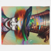 Er ist verrückt fleecedecke (Vorderseite (Horizontal))