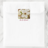 "Er ist verschwiegen!" Auferstehungssonntag Quadratischer Aufkleber (Tasche)