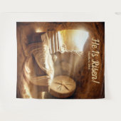 Er ist verschwiegen! Ostersonntag Wandteppich (Vorderseite (Horizontal))