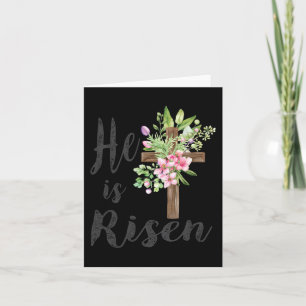 Er ist Vintager floraler Kreuz Ostern 2024 Karte