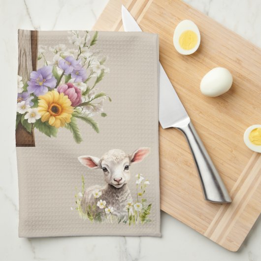 Er ist vom Kreuz verschont Geschirrtuch (Viertel Falte)