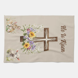 Er ist vom Kreuz verschont Geschirrtuch