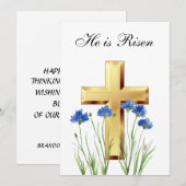 Er ist Wildblume Osterblüten Kreuz Einladung (Vorne/Hinten)