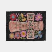 Er ist zu Christlichen Ostern Boho Floral Fleecedecke (Vorderseite (Horizontal))