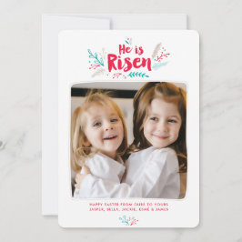 Er ist zu Ostern 4 Foto Flat Card Einladung