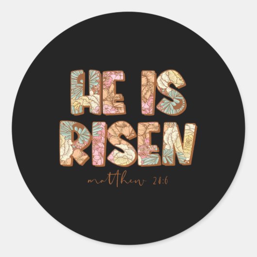 Er ist zu Ostern Christlich Runder Aufkleber (Vorderseite)