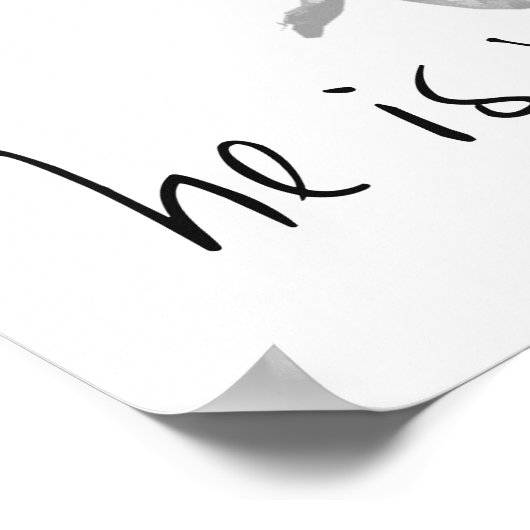 Er ist zu Ostern erhöht, um moderne Schwarz-weiße Poster (Ecke)